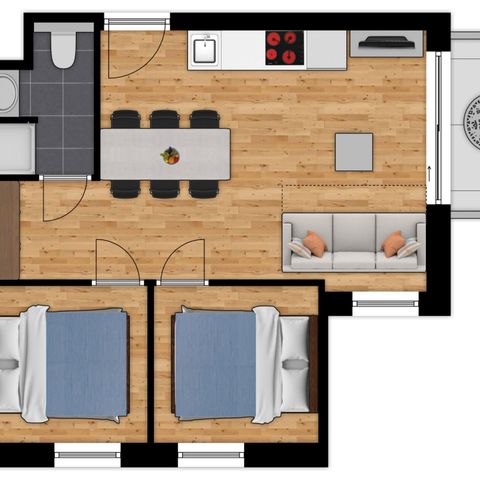 Apartement 6 Personen - Komfort | 2 Schlafzimmer - Schlafsofa