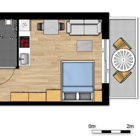 Studio 2 Personen - Studio Essential | Doppelbett - Behindertengerecht