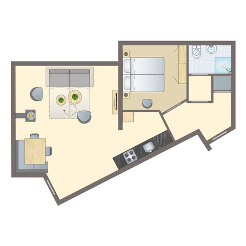 Apartement 4 Personen - 4-Personen-Ferienwohnung