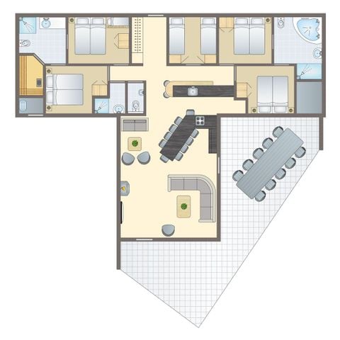 Apartement 10 Personen - 10-Personen-Ferienhaus