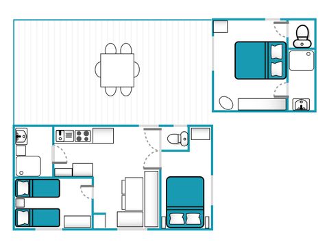 Mobilheim 6 Personen - Suite Charme 6p