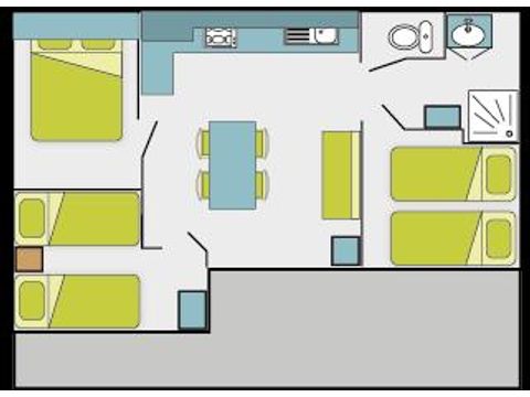 Chalet 7 Personen - 3ch (ohne TV)-überdachte Terrasse- 32m² | STANDARD