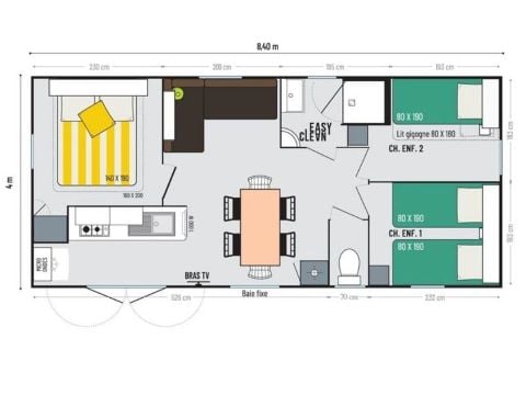 Mobilheim 6 Personen - PRIVILEGE - CLIM - TV - LV - Fußgängerzone