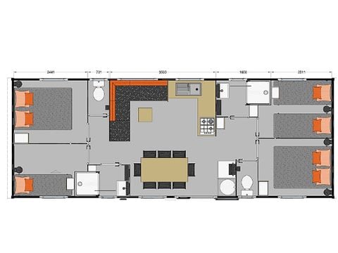 Mobilheim 8 Personen - Komfort