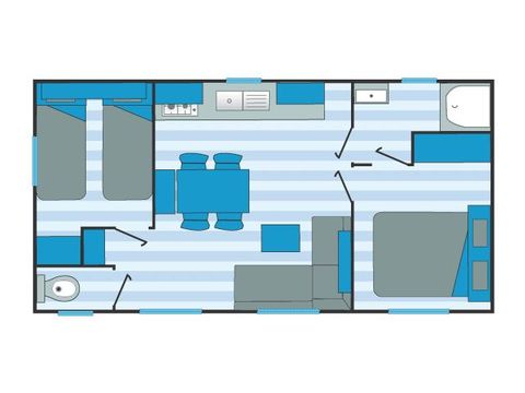 Mobilheim 6 Personen - 2 Zimmer