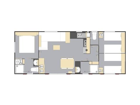 Mobilheim 6 Personen - Komfort+ - 3 Zimmer