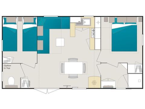 Mobilheim 5 Personen - Premium 30m² (2 Schlafzimmer)