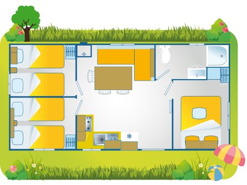 Mobilheim 6 Personen - Happy Premium