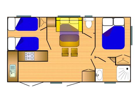 Mobilheim 4 Personen - RIVIERA 750-2 A/C CD