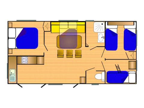 Mobilheim 7 Personen - RIVIERA 860-3 A/C CD Lounge