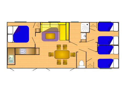 Mobilheim 7 Personen - RIVIERA 900-3 A/C CD Lounge