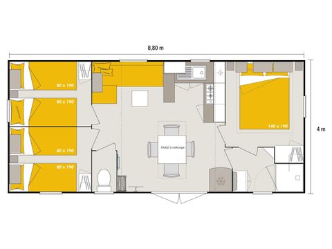 Mobilheim 6 Personen - Homeflower Premium