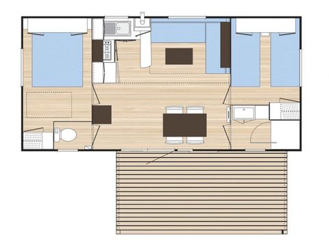 Mobilheim 6 Personen - Raum 2CH - 4/6P