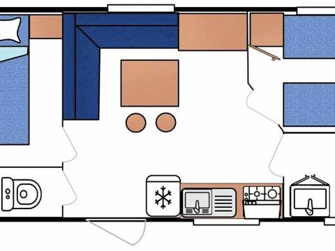 Mobilheim 4 Personen - 4 Plätze 2 Schlafzimmer