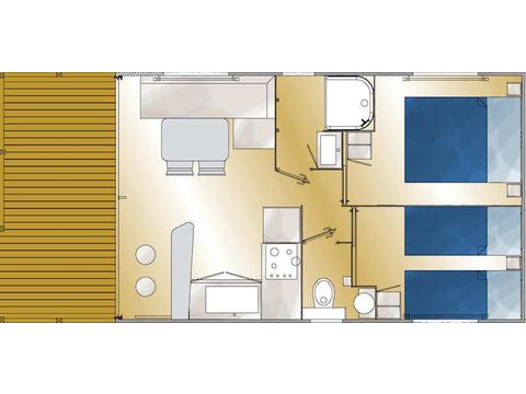 Mobilheim 4 Personen - Louisiana Mediterranean (2 Zimmer)