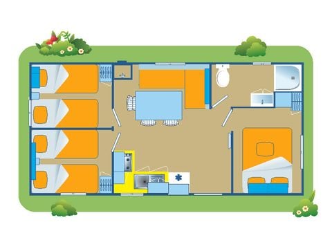 Mobilheim 7 Personen - Happy Premium mit Meerblick (hillside)