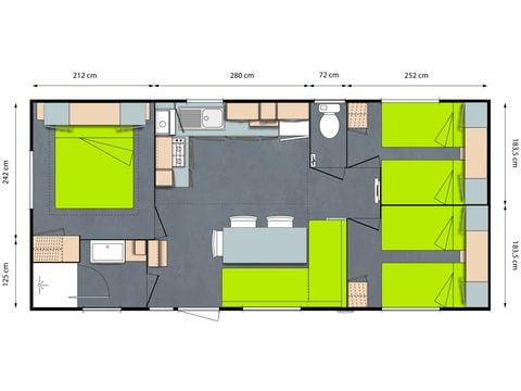 Mobilheim 6 Personen - Ciela Confort - 3 Zimmer