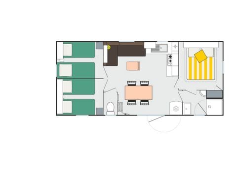 Mobilheim 6 Personen - Ciela Privilège - 3 Schlafzimmer - Grill