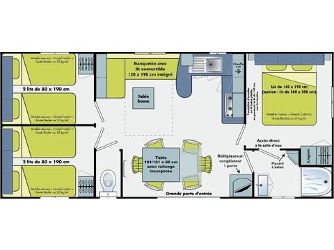 Mobilheim 6 Personen - SUPER CORDELIA RIVIERA KOMFORT