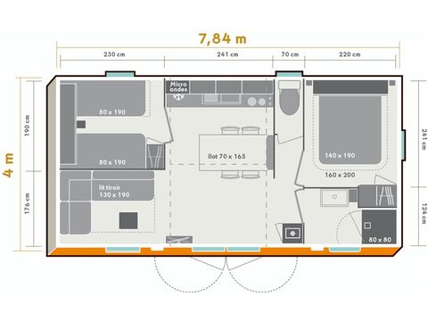 Mobilheim 4 Personen - Confort+ 2Zi 4p