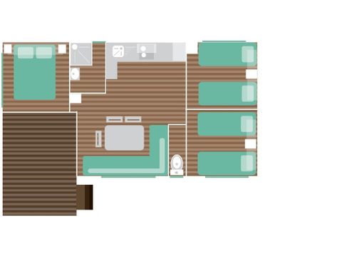 Mobilheim 6 Personen - Classique Terrasse semi-integriert 3Sch 6P