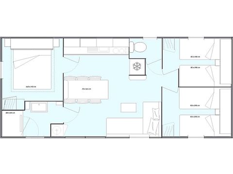 Mobilheim 6 Personen - Premium 3Zi 6P