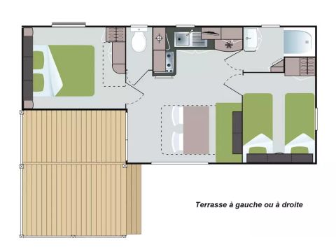 Mobilheim 6 Personen - Komfort 3 Zimmer 6 Personen Côté Camping