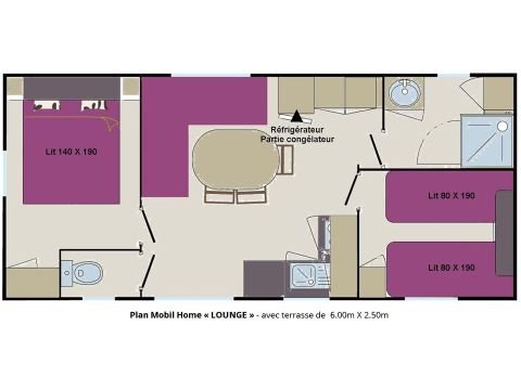 Mobilheim 6 Personen - Lounge