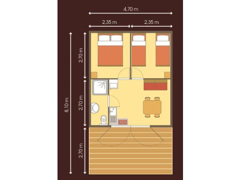 SafariZelt 4 Personen - Holzlodge auf Stelzen CONFORT + 38 m²