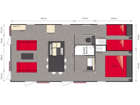 Mobilheim 4 Personen - HACIENDA - 2 Schlafzimmer