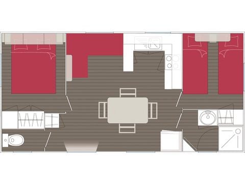 Mobilheim 4 Personen - TAMPICO - 2 Schlafzimmer