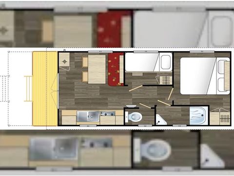 AUßERGEWÖHNLICHE UNTERKUNFT 4 Personen - Wohnwagen Standard 20m² (2 Zimmer) - Gartenmöbel 4 pers.