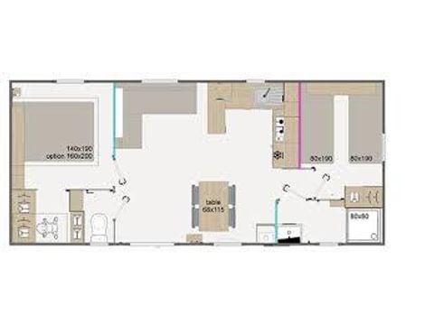 Mobilheim 4 Personen - PREMIUM 2 Schlafzimmer