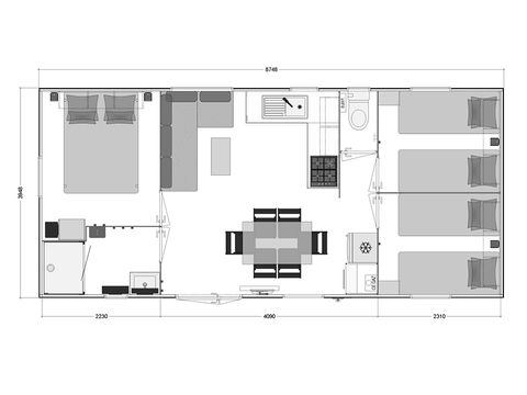 Mobilheim 6 Personen - Premium 3 ch