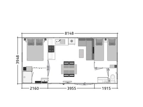 Mobilheim 4 Personen - Premium 2 ch