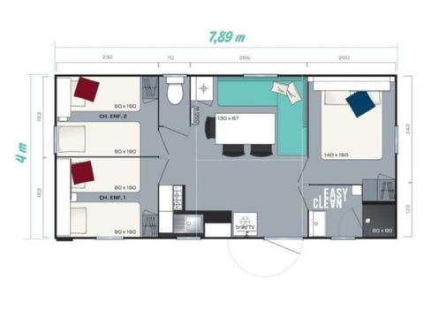 Mobilheim 6 Personen - Mobil Home Super Titania 3CH - 6p