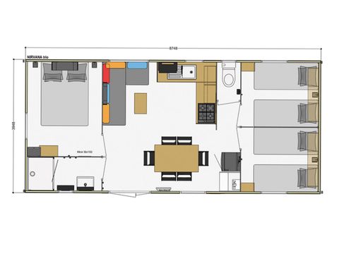 Mobilheim 6 Personen - STANDARD 33m²