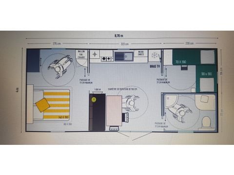 Mobilheim 4 Personen - KOMFORT + TV PMR