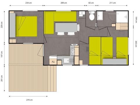 Mobilheim 6 Personen - CONFORT 29 m²