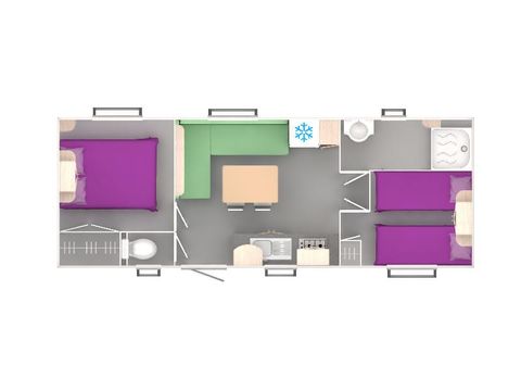 Mobilheim 4 Personen - 24.9 m²