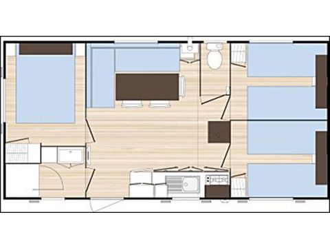 Mobilheim 6 Personen - OPHEA - 3 Schlafzimmer