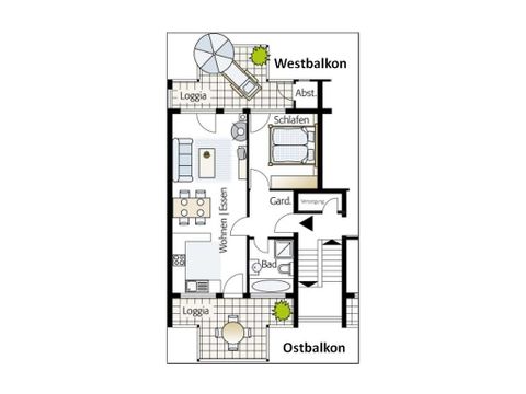 Apartement 2 Personen - Mitteldeck DMV844