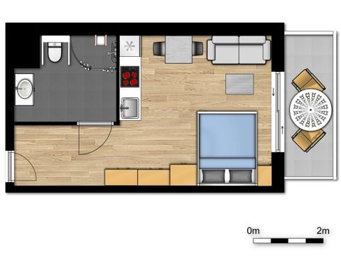 Studio 2 Personen - Studio Essential | Doppelbett - Behindertengerecht